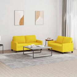 vidaXL Set de canapele cu perne, 2 piese, galben deschis, textil GartenMobel Dekor (3201449) Canapea