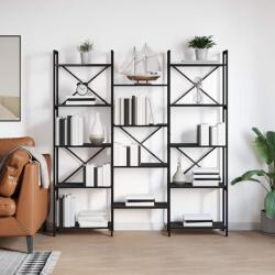vidaXL Raft pentru carti Stejar negru 156 x 25 x 167.5 cm GartenMobel Dekor (868341) Biblioteca