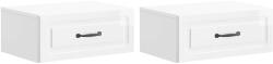vidaXL Set 2 noptiere suspendate cu sertar, alb foarte lucios, 49x34, 5x20 cm (899304)