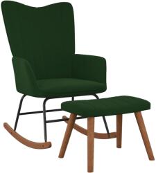 vidaXL Scaun balansoar cu taburet, verde închis, catifea GartenMobel Dekor (327756) Balansoar
