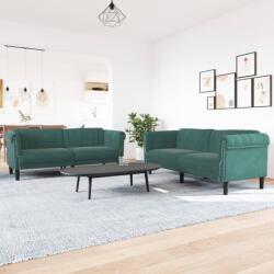 vidaXL Set canapele, 2 piese, verde închis, catifea GartenMobel Dekor (3209221) Canapea