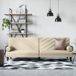 vidaXL Canapea extensibila cu cotiere, crem, material textil GartenMobel Dekor (351934) Canapea