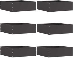 vidaXL Margine pentru gazon 6 pcs Negru 40 x 40 x 13 cm Otel GartenMobel Dekor (874703)