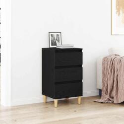vidaXL Noptiera dormitor stejar negru 40x35x70 cm, 3 sertare, lemn compozit (863429)