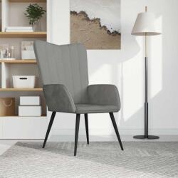 vidaXL Scaun de relaxare, gri deschis, catifea GartenMobel Dekor (327677)