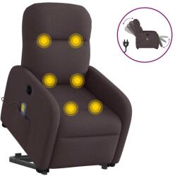 vidaXL Fotoliu electric masaj rabatabil cu ridicare maro închis textil GartenMobel Dekor (3303007)