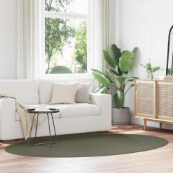 vidaXL Covor oval verde padure 160x230 cm, antiderapant, poliester (4103646) Covor
