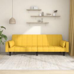 vidaXL Canapea extensibila cu 2 locuri, 2 perne, galben, textil GartenMobel Dekor (375838) Canapea