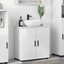 vidaXL Dulap de Baie Alb foarte lucios 61 x 35 x 64 cm Lemn compozit GartenMobel Dekor (883288)