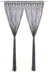 vidaXL Perdea macrame, antracit, 140 x 240 cm, bumbac GartenMobel Dekor (323994)