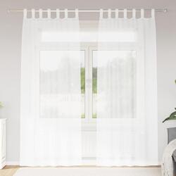 vidaXL Cortina din Voile cu perdele 2 pcs Alb 225 x 140 cm Poliester GartenMobel Dekor (4108034)