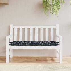 vidaXL Perna banca de gradina, negru carouri, 120x50x7 cm, textil GartenMobel Dekor (361596)