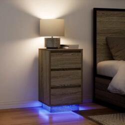 vidaXL Noptiera cu lumini LED Stejar Sonoma 38x34x65 cm GartenMobel Dekor (861303)