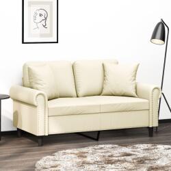 vidaXL Canapea cu 2 locuri cu pernute, crem, 120 cm, piele ecologica GartenMobel Dekor (3200926) Canapea