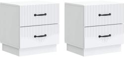 vidaXL Set 2 noptiere albe cu 4 sertare, 43x34, 5x44, 5 cm, lemn prelucrat (895216)