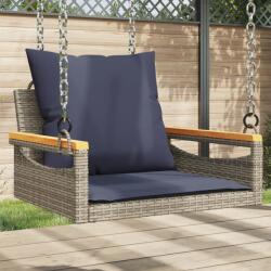 vidaXL Banca de balansoar cu perne, gri, 63x62x40 cm, poliratan GartenMobel Dekor (368168)