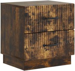 vidaXL Noptiera cu 2 sertare, stejar fumuriu, 43 x 34, 5 x 44, 5 cm (895225)