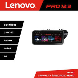 Lenovo Navigatie Toyota Hilux 2016+ Lenovo Pro 12.3 QLED Android 4GB+64GB 4G DSP (KIT-TY59+PRO-12.3-4+64+KIT-10-9)