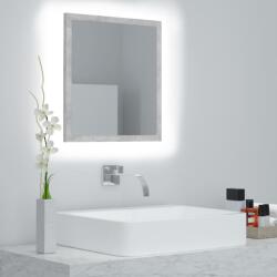 vidaXL Oglinda de baie cu LED, gri beton, 40x8, 5x37 cm, acril GartenMobel Dekor (804912)