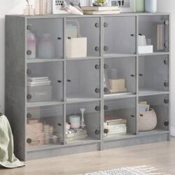 vidaXL Biblioteca cu usi, gri beton, 136x37x109 cm, lemn compozit GartenMobel Dekor (3206513) Comoda