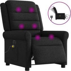 vidaXL Fotoliu electric de masaj rabatabil, negru, textil GartenMobel Dekor (3303306)