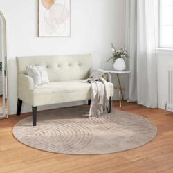 vidaXL Covor rotund bej Ø160 cm, poliester, antiderapant, pentru interior (42022815) Covor