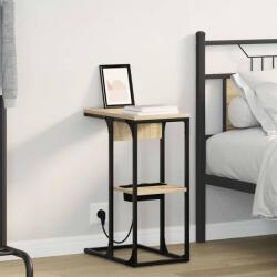 vidaXL Noptiera stejar sonoma cu statie de încarcare, 41, 5x26x60, 5 cm (859591)