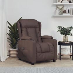 vidaXL Fotoliu rabatabil electric, maro, piele ecologica GartenMobel Dekor (3098802)