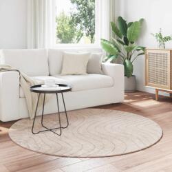vidaXL Covor rotund bej Palmeras Ø160 cm, poliester, antiderapant, lavabil (42022646) Covor