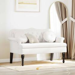 vidaXL Banca Chesterfield Alb 120.5 x 65 x 75 cm Piele artificiala GartenMobel Dekor (42019285)