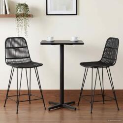 vidaXL Scaun de bar 2 pcs Negru 44 x 54 x 96 cm Rattan si otel GartenMobel Dekor (42033209)