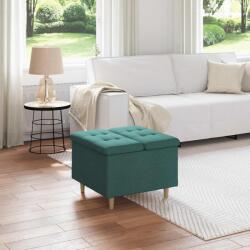 vidaXL Ottomana de depozitare Verde închis 60 x 60 x 45 cm tesatura GartenMobel Dekor (876821)
