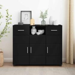 vidaXL Bufet cu sertar cu usa Negru 88, 5 x 30, 5 x 73 cm Lemn compozit GartenMobel Dekor (880282)