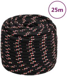 vidaXL Franghie de barca, negru, 16 mm, 25 m, polipropilena GartenMobel Dekor (152360)