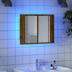 vidaXL Dulap cu oglinda & LED stejar artizanal 60x12x45 cm lemn GartenMobel Dekor (856283)