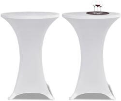 vidaXL Husa de masa cu picior Ø60 cm, 2 buc. , alb, elastic GartenMobel Dekor (241201)