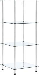 vidaXL Raft cu 4 niveluri transparent, 40x40x100 cm, sticla securizata GartenMobel Dekor (249505) Biblioteca
