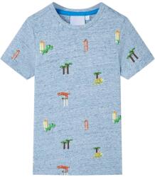 vidaXL Tricou pentru copii, albastru melanj, 128 GartenMobel Dekor (12227)