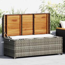 vidaXL Banca de depozitare pentru gradina, gri, 120 cm, poliratan GartenMobel Dekor (46481)
