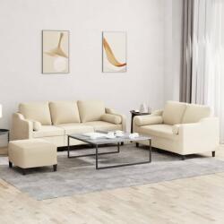 vidaXL Set de canapele cu perne, 3 piese, crem, textil GartenMobel Dekor (3201860) Canapea