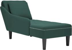vidaXL Sezlong cu perna si cotiera dreapta, verde închis, catifea GartenMobel Dekor (4009774)