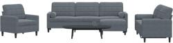 vidaXL Set de canapele cu perne/rulouri, 4 piese, gri închis, catifea GartenMobel Dekor (3278462) Canapea