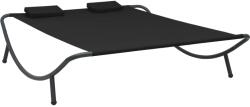 vidaXL Pat sezlong de exterior, negru, material textil GartenMobel Dekor (313529)