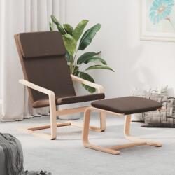 vidaXL Scaun de relaxare cu taburet, maro închis, material textil GartenMobel Dekor (3154417)