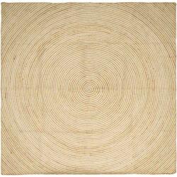 vidaXL Covor Natural si Alb 200 x 200 cm Iuta GartenMobel Dekor (42010725) Covor
