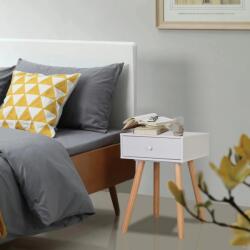 vidaXL Noptiere din lemn masiv de pin 2 buc, 40 x 30 x 61 cm, alb GartenMobel Dekor (244740)