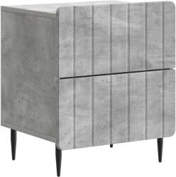 vidaXL Noptiera gri beton cu 2 sertare, 43 x 34, 5 x 49, 5 cm, lemn prelucrat (894301)
