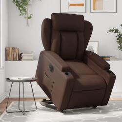 vidaXL Fotoliu rabatabil electric cu ridicare, maro, piele ecologica GartenMobel Dekor (3204560)