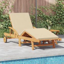vidaXL Sezlong cu perna 2 pcs Bej 40 x 40 x 40cm Lemn masiv de acacia GartenMobel Dekor (3325181)