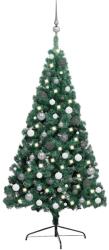 vidaXL Jumatate brad Craciun artificial cu set globuri verde 240 cm GartenMobel Dekor (3077653)
